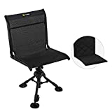 TIDEWE Hunting Chair with Seat Cover, 360-Degree Rotation Silent Swivel Blind Chair, Adjustable Height Fold Up 3 Legs Hunting Seats, Portable Comfortable Stable Ground Hunting Chair
