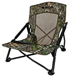 BOG Low Profile Turkey Ground Blind Chair with Rugged Construction, Steel Frame, Extended Seat Area, Quiet Setup, Breathable Textilene Fabric, and Carry Bag for Hunting, Shooting, and Outdoors