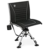 EVER ADVANCED 360 Degree Swivel Hunting Chairs for Blinds Adjustable Folding Hunter Chair for Outdoor, Fishing, Support 300lbs, Black