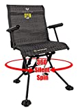 Hawk Stealth Spin Chair - Silent, Comfortable, Swiveling, Portable Chair for Camping, Hunting, Fishing, Backpacking, and More (Bone Collector Edition) , Black