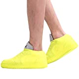 Waterproof Silicone Shoe Cover,Reusable Non Slip Rubber Rain Shoe Cover Unisex Shoe Protectors Outdoor with Non-slip Sole for Rainy and Snowy(Medium yellow)