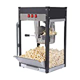 8 Ounce Popcorn Popper Machine - 3 Gallons Per Batch, Vintage Professional Popcorn Maker Theater Style with Nonstick Kettle and Serving Scoop Halloween Gift (Black)