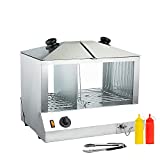 Commerical Hot Dog Steamer and Bun Warmer Electric Hotdogs Maker Machine Countertop Food Steamers for Sausage Hotdogs Bun