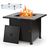32' Propane Gas Fire Pit Table 50,000 BTU with Glass Wind Guard, 2021 Upgrade, Auto-Ignition CSA Certification Outdoor Companion