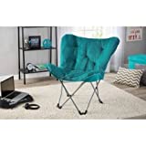 Mainstays Collapsible Butterfly Chair with Soft Microsuede Fabric, (Teal)