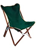 BYER OF MAINE, Butterfly Chair, Easy to Fold and Carry, Hardwood, Sling Chair, Wood Beach Chair, Perfect for Camping, Matching Furniture in The Pangean Line, 34' H x 23' W, 27' D, Single, Green
