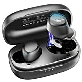 TOZO A1 Mini Wireless Earbuds Bluetooth 5.0 in Ear Light-Weight Headphones Built-in Microphone, Immersive Premium Sound Long Distance Connection Headset with Charging Case, Black